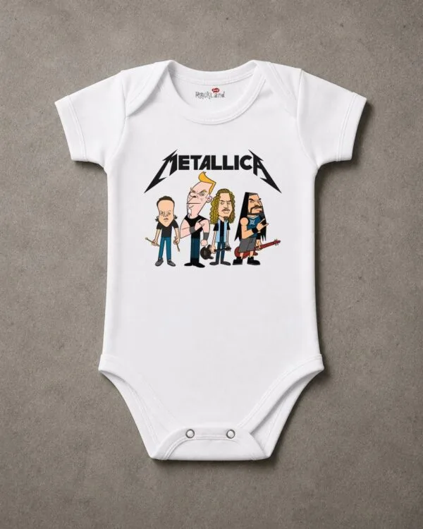 Body de Rock Bebê Banda Metallica Cartoon