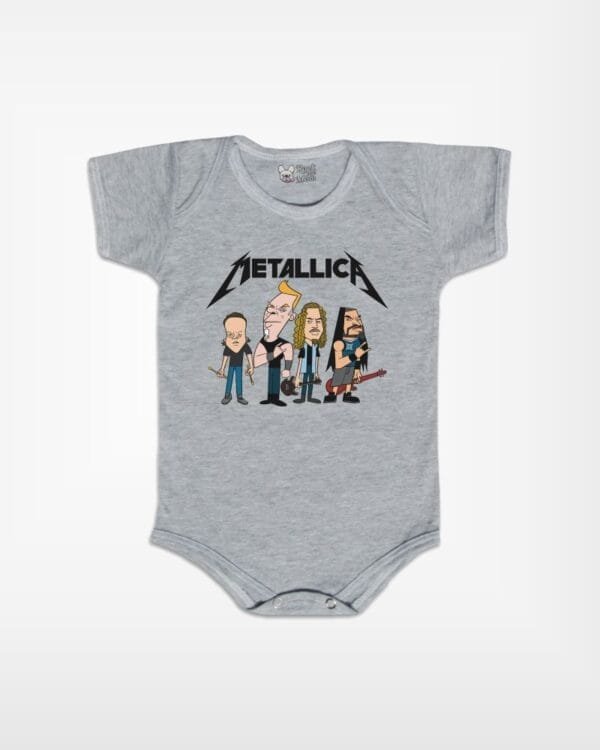 Body de Rock Bebê Banda Metallica Cartoon