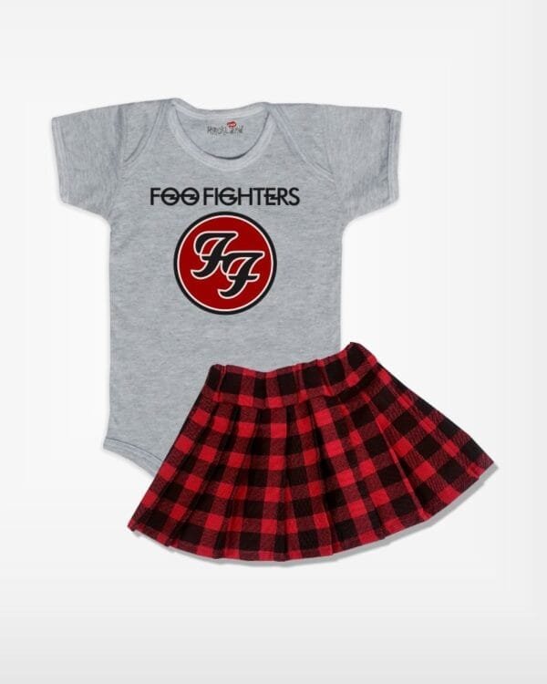 Conjunto de Bebê Rock Banda Foo Fighthers Menina - Imagem 2