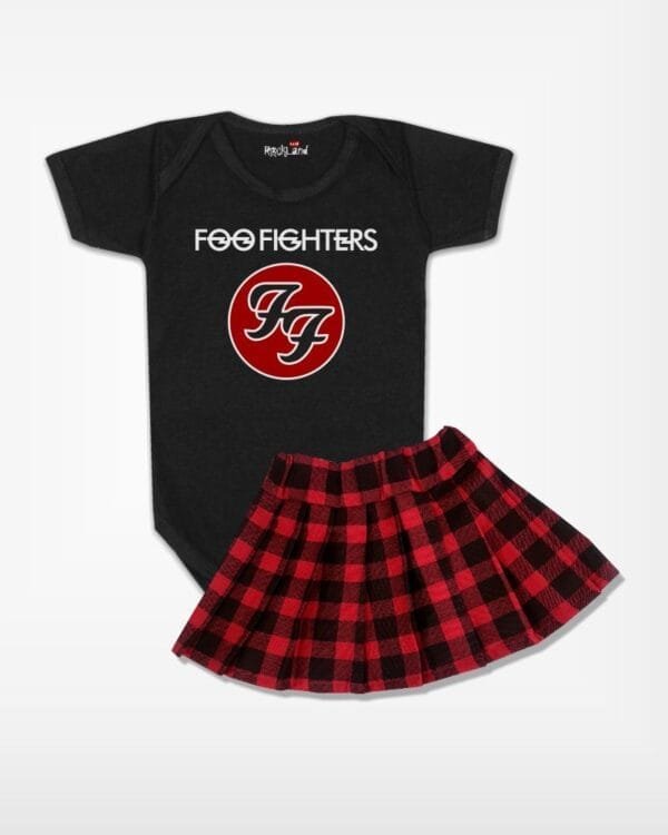 Conjunto de Bebê Rock Banda Foo Fighthers Menina - Imagem 3