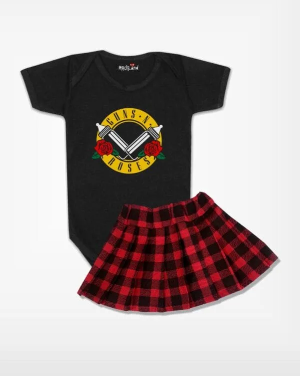 Conjunto de Bebê Rock Guns N Roses Menina