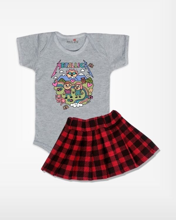 Conjunto de Bebê Rock Metallica Cute Menina - Imagem 2