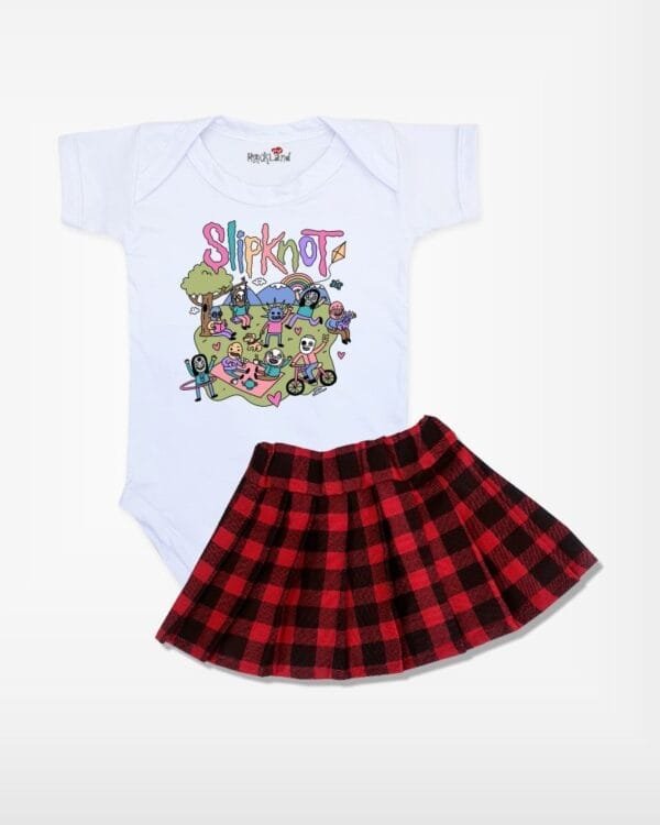 Conjunto de Bebê Rock Slipknot Cute Menina - Imagem 3