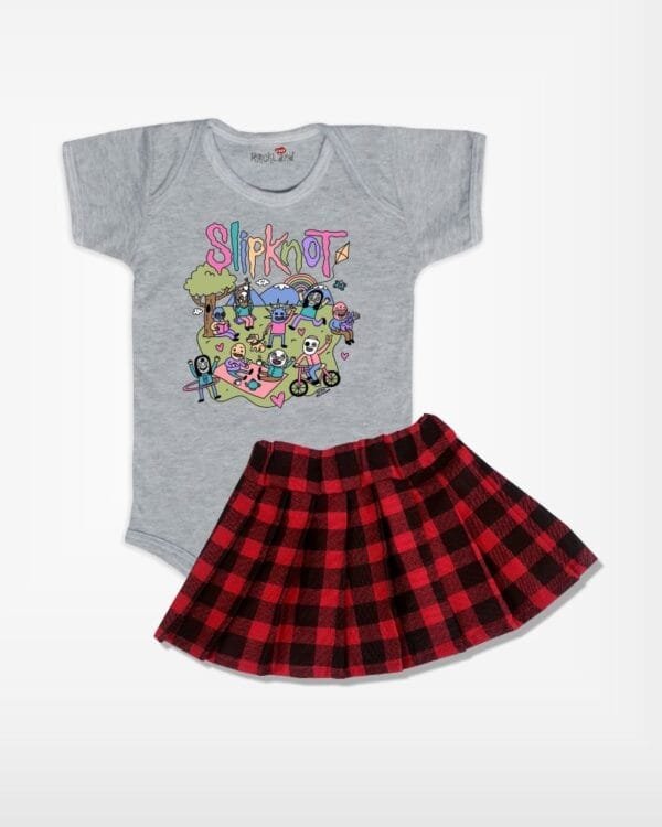 Conjunto de Bebê Rock Slipknot Cute Menina - Imagem 2