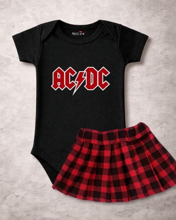 Conjunto de Bebê Rock Banda ACDC Menina