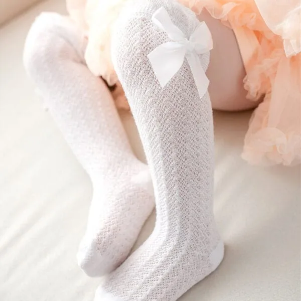 Meia Bebê Laço 3/4 Rosa - Imagem 2