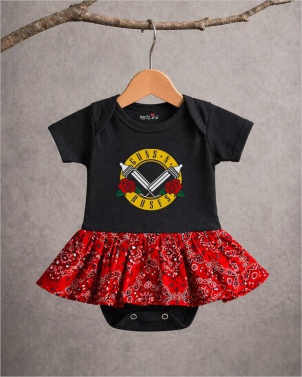 Body Saia Bebê Rock Banda Guns N Roses Mamadeira