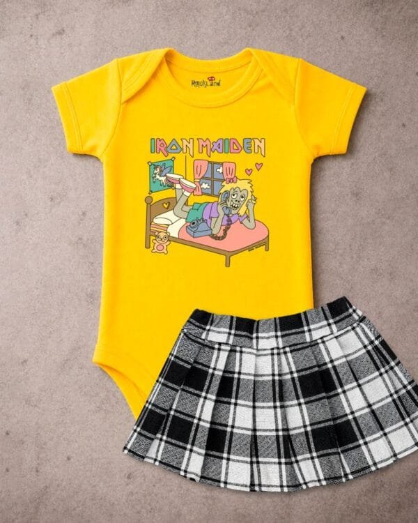 Conjunto de Bebê Rock Iron Maiden Cute Menina
