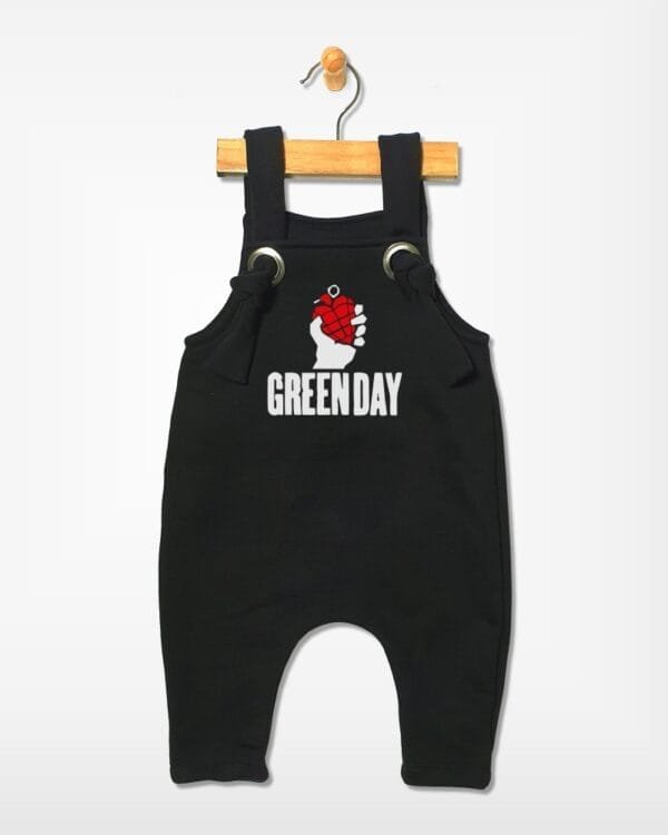 Jardineira Moletom Bebê Rock Banda Green Day