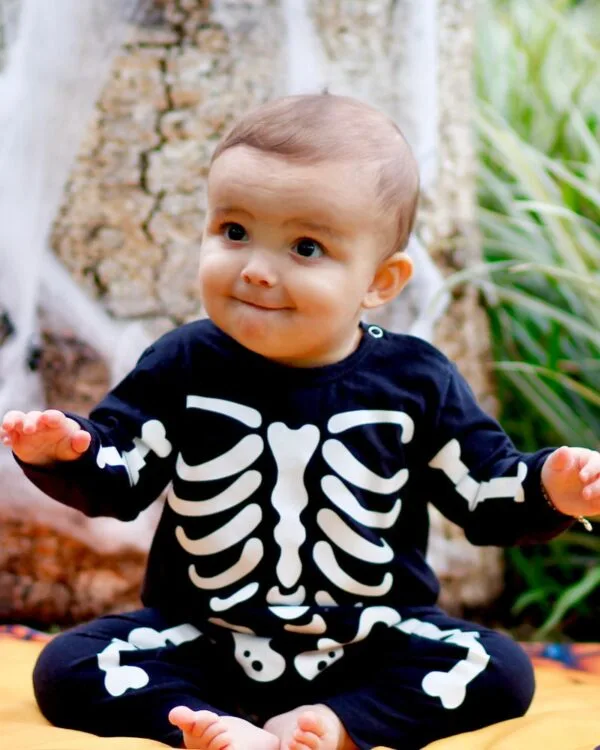 Macacão de Bebê Halloween Esqueleto