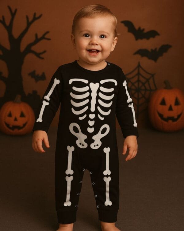 Macacão de Bebê Halloween Esqueleto