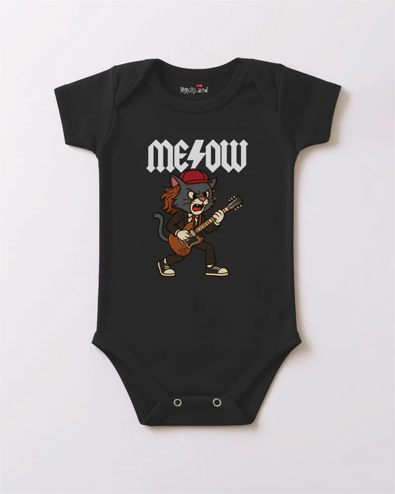 Body de Rock Bebê do ACDC Gato Meow - Imagem 4