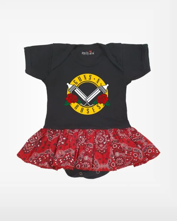 Body Saia Bebê Rock Guns N Roses Mamadeira