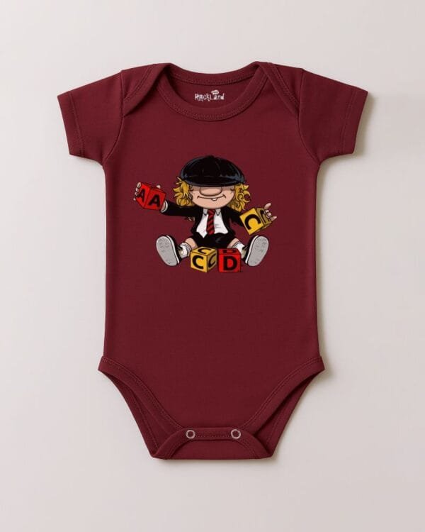 Body de Rock Bebê do ACDC Cartoon - Imagem 3