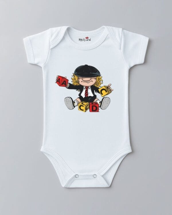 Body de Rock Bebê do ACDC Cartoon - Imagem 2