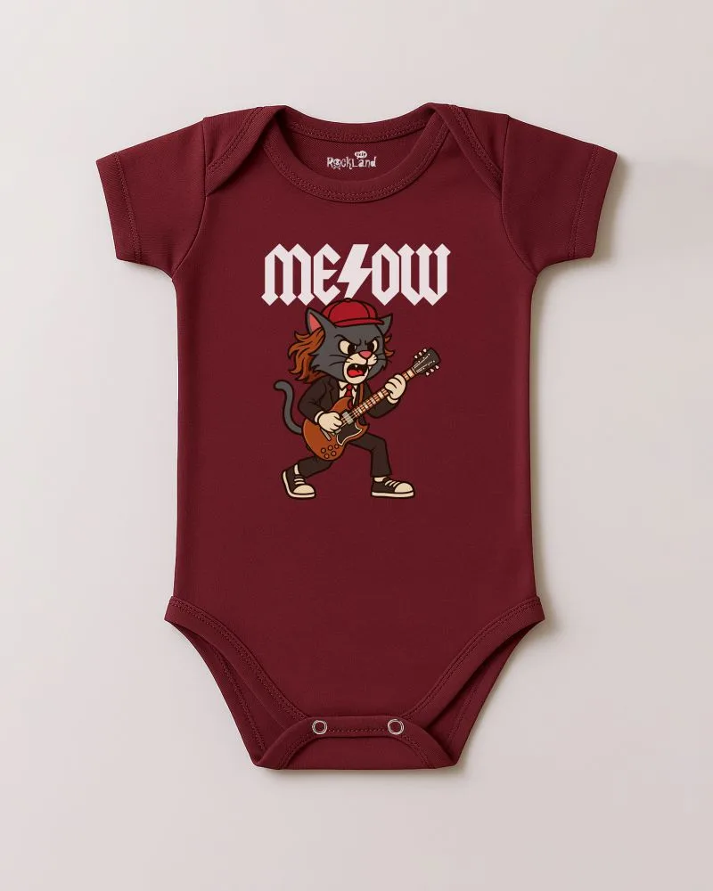 Body de Rock Bebê do ACDC Gato Meow - Imagem 3