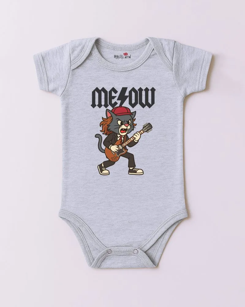 Body de Rock Bebê do ACDC Gato Meow - Imagem 2
