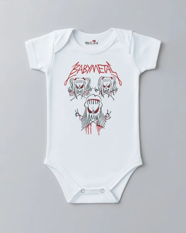 Body de Bebê Rock Banda Baby Metal Cartoon