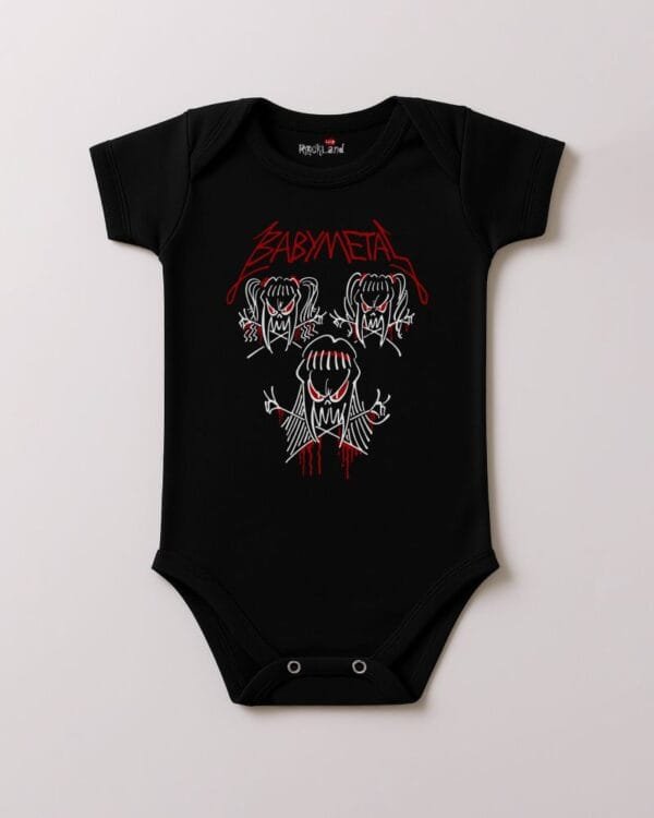 Body de Bebê Rock Banda Baby Metal Cartoon - Imagem 3