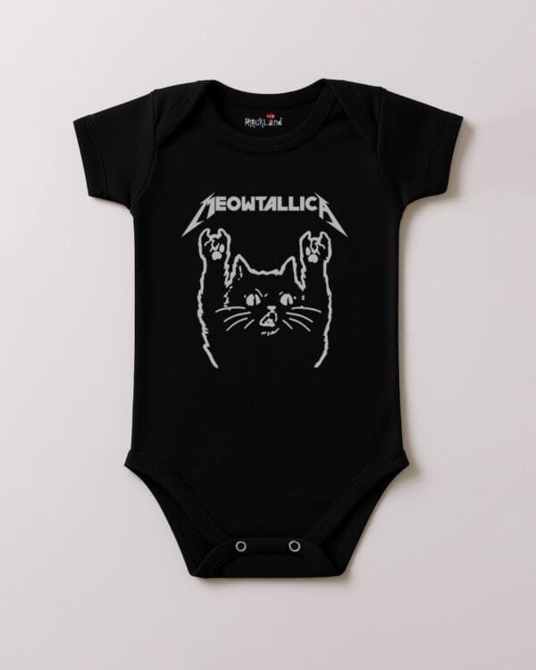 Body de Rock Bebê Banda Meowtallica