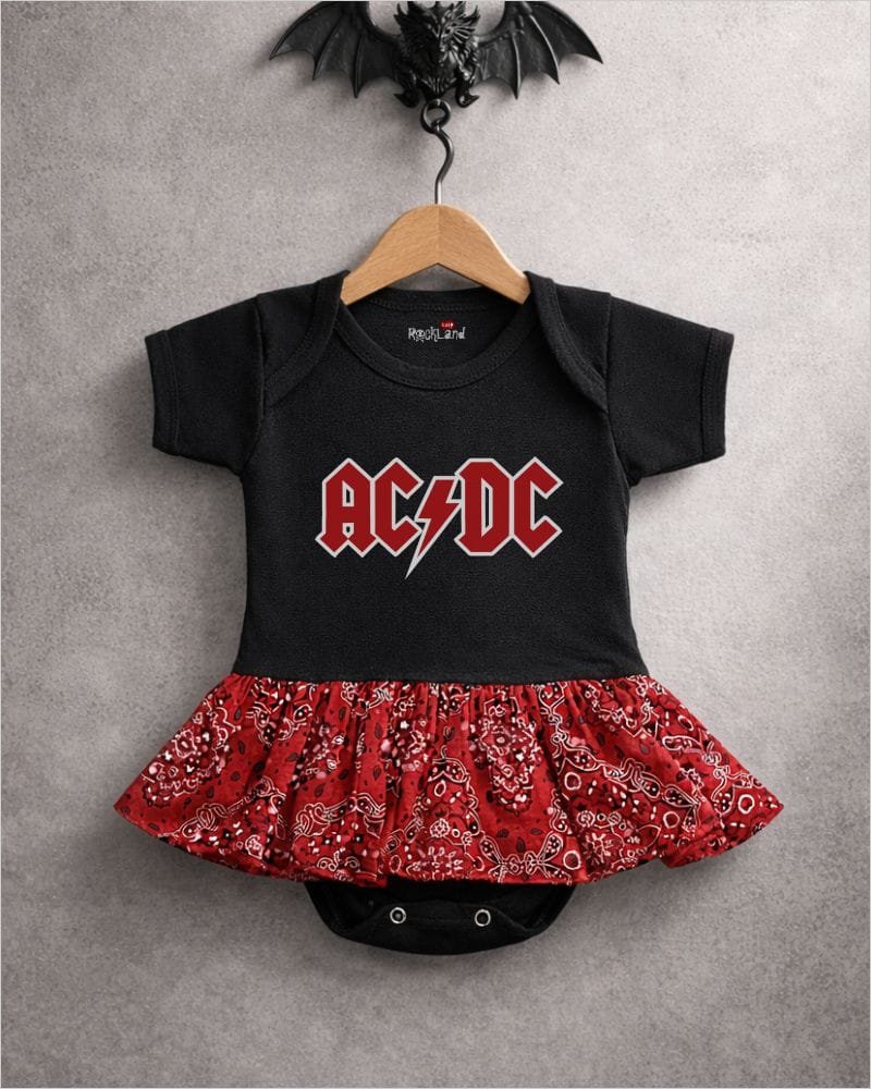 Combinaison / Gilet Rock Bébé Style AC/DC - Marque Naughtees Clothing - Taille ABCD, 100% Coton, Neuf Sans étiquettes - Unisexe