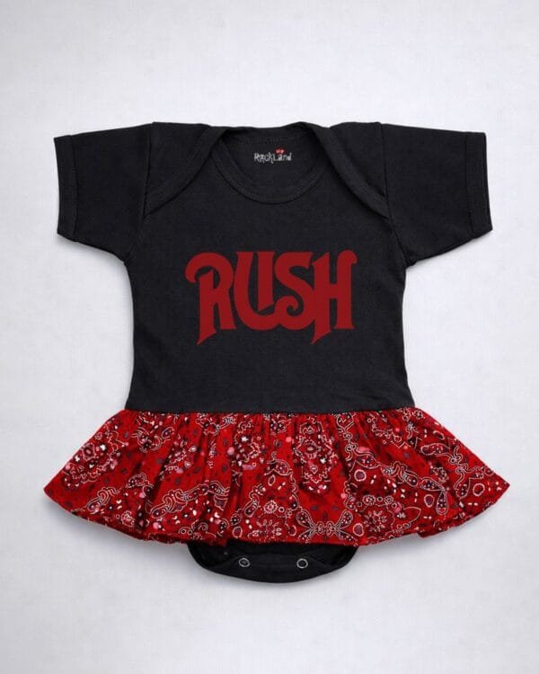 Body Saia Bebê Rock Banda Rush