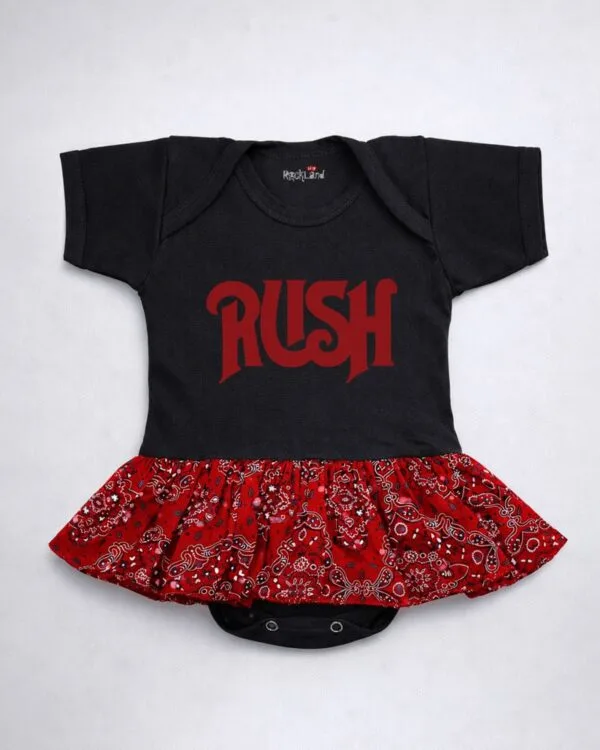 Body Saia Bebê Rock Banda Rush