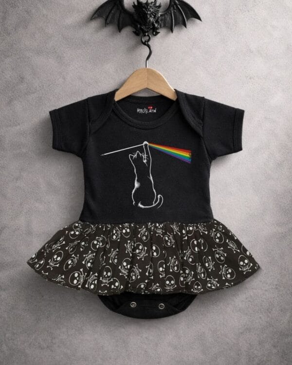 Body Saia Bebê Rock Banda Pink Floyd Gato
