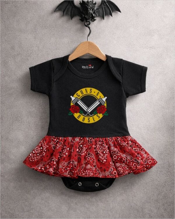Body Saia Bebê Rock Banda Guns N Roses Mamadeira