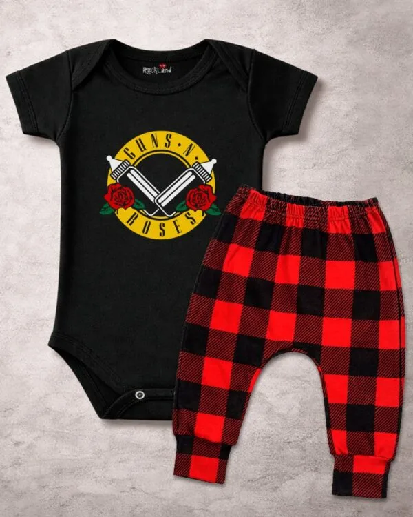 Conjunto de Bebê Rock Banda Guns´n Roses