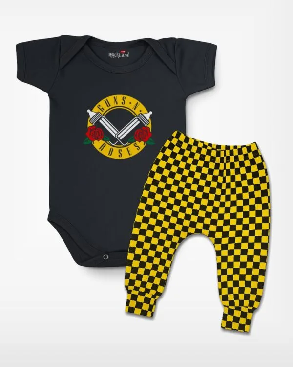 Conjunto de Bebê Rock Banda Guns´n Roses