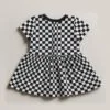 Vestido Bebê Quadriculado Preto e Branco Laço - Imagem 2