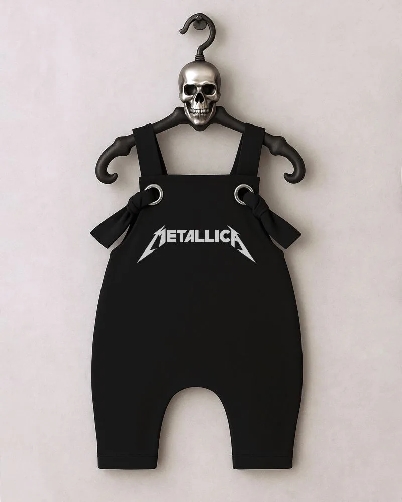 Jardineira Moletom Bebê Rock Metallica