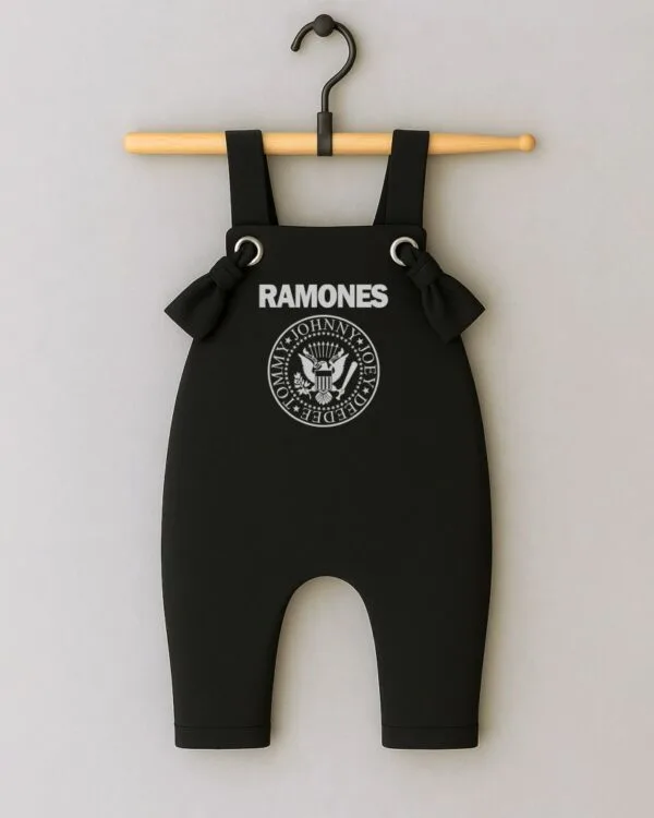 Jardineira Moletom Bebê Rock Banda Ramones