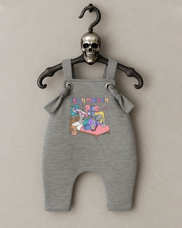 Jardineira Moletom Bebê Rock Kiss Iron Maiden Cute - Imagem 2