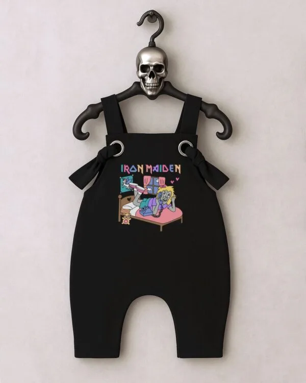 Jardineira Moletom Bebê Rock Kiss Iron Maiden Cute