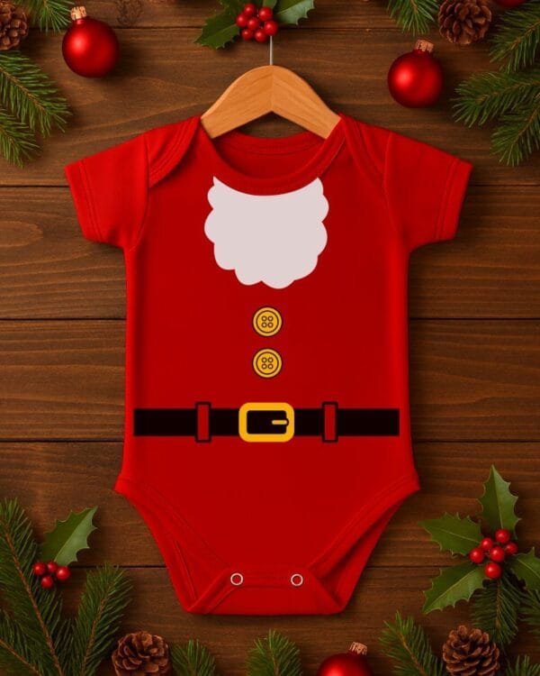 Body Bebê Natal Barba Papai Noel