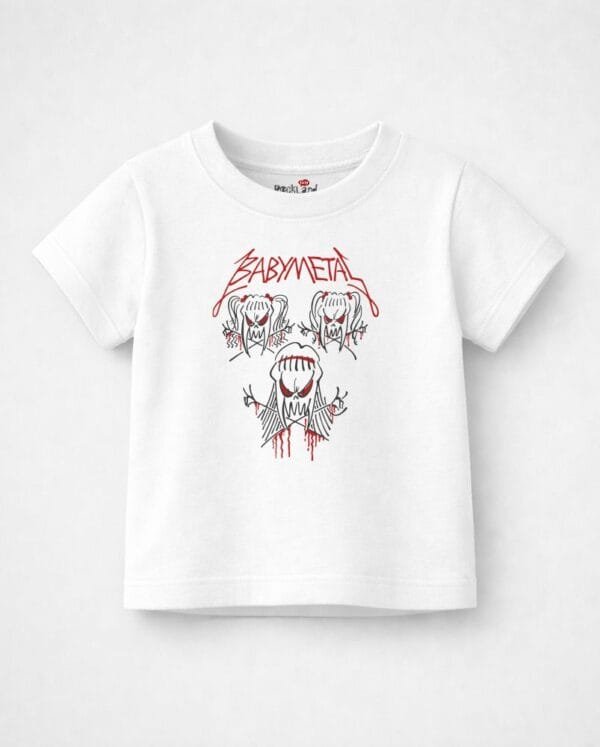 Camiseta Infantil Rock Banda Baby Metal Cartoon