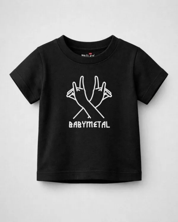 Camiseta Infantil Rock Banda Baby Metal Fox Sign