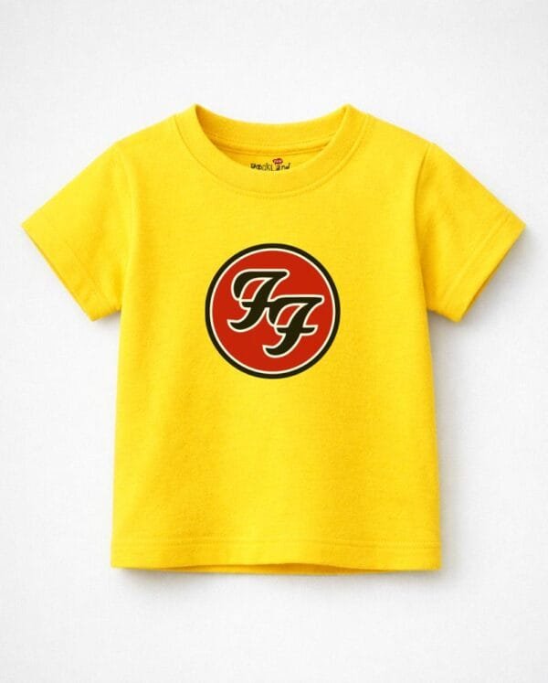 Camiseta Infantil de Rock Foo Fighters Amarela