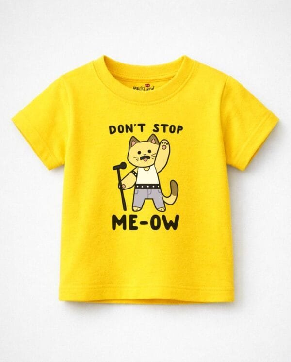 Camiseta Infantil de Rock Queen Don't Stop ME-OW