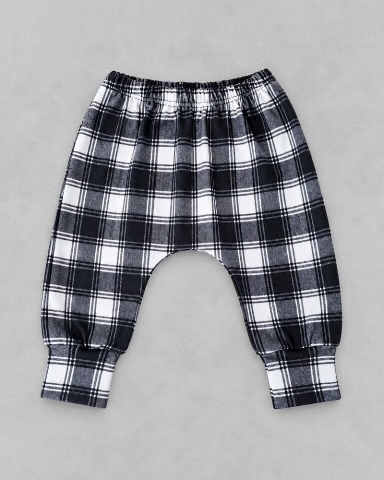 Calça Saruel Xadrez Preta e Branca