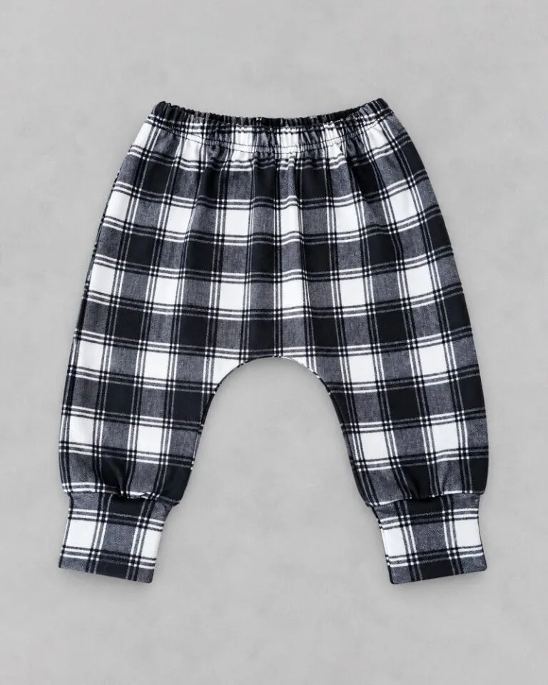 Calça Saruel Xadrez Preta e Branca